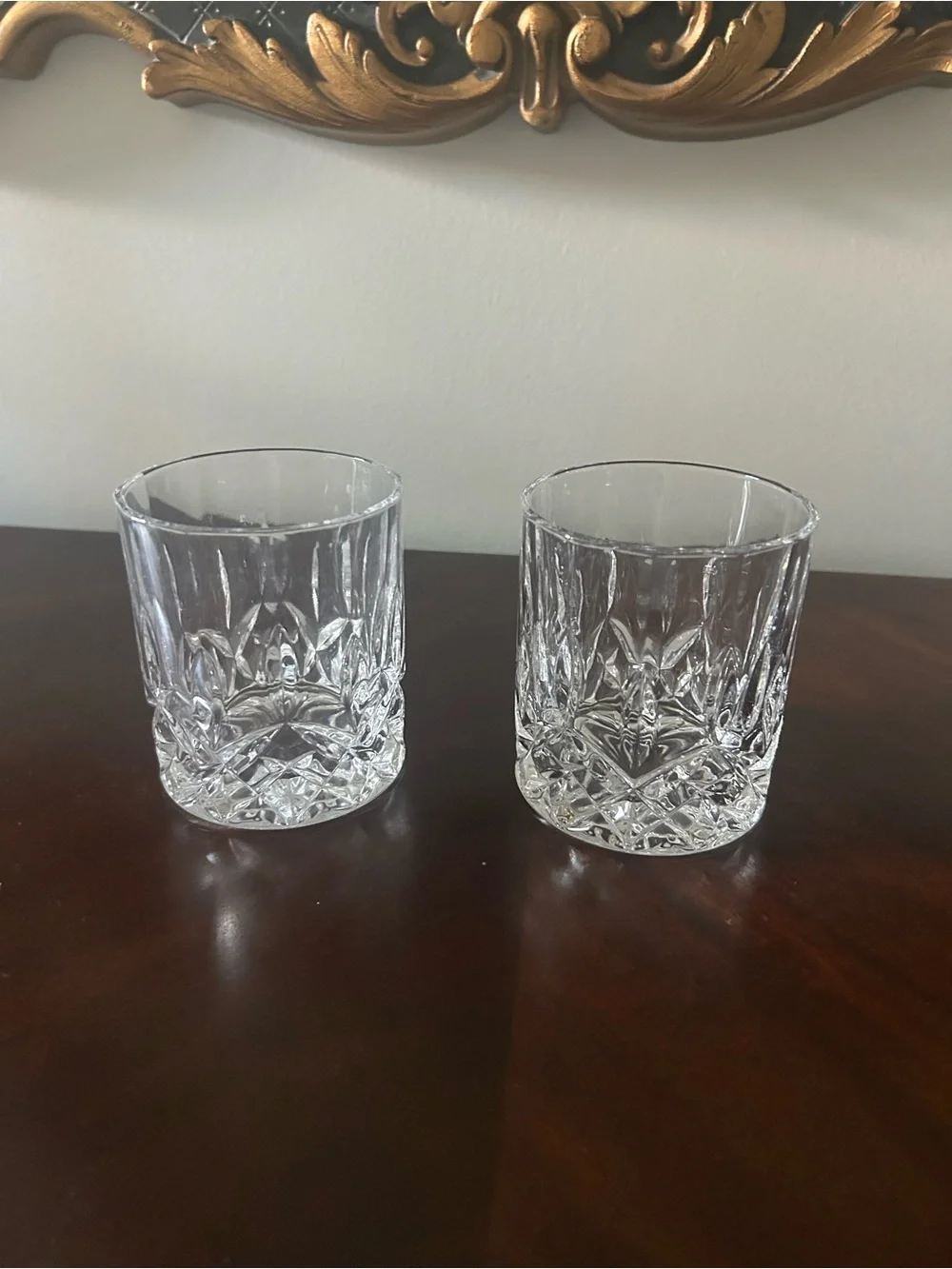 2 Whiskey Crystal Glasses Drinkware